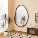 Axyaa Large Wooden Frame Mirror for Livingroom Diningroom Bedroom Hallway