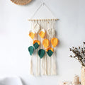 Axyaa Macrame Leaf Tapestry Wall Hanging with Tassels & Bohemian Nordic Aesthetic