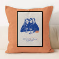 Axyaa Line Art Coffee Cushion Cover for Home & Car Decor