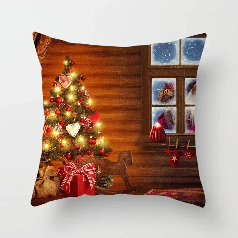 Axyaa Christmas Home Pillowcases: Printed Bed Decorative Cushion Covers