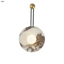 Axyaa Round Black Iron LED Wall Lamp with White Glass - Japan Style