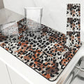 Axyaa Leopard Print Dish Drying Mat