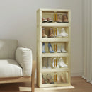 Axyaa Foldable Shoe Box Storage: Household Plastic Rack for Clothes & Shoes