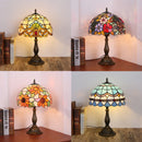 Axyaa Red Rose Stained Glass LED Table Lamp 8 Inches