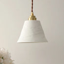 Axyaa White Ceramic LED Pendant Light Fixture with Copper Nordic Design