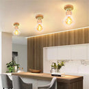 Axyaa Wood Iron Cage Wall Lamp Industrial Retro Sconce for Bedroom Aisle