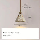 Axyaa Cement Stone Chandelier: Adjustable Nordic Pendant Lamp for Home and Business