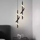 Modern LED Spiral Pendant Light by Axyaa - Stylish Ceiling Chandelier for Bedroom and Dining Room