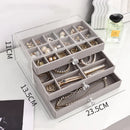 Axyaa Stackable Velvet Jewelry Organizer Display Tray for Earrings, Necklaces, Bracelets