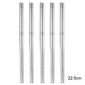 Axyaa Stainless Steel Metal Chopsticks Set - Reusable Non-Slip Dishwasher Safe Sushi Tools