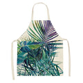 Axyaa Large Leaves Kitchen Ladies' Apron - Tropical Plants Design