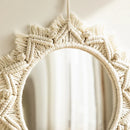 Axyaa Macrame Round Mirror | Boho Aesthetic Room Decor for Bedroom & Living Room
