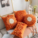 Axyaa Floral Velvet Cushion Cover - Girl's Heart Style Plush Pillowcase - Home Decor