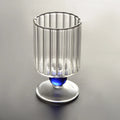 Axyaa Nordic Ripple Style Beaded Stem Wine Glasses Goblet Vintage Drinking Glass Cup