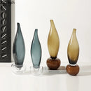 Axyaa Wheat Ear Glass Vase for Desk Decor and Flower Arrangement
