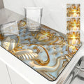 Axyaa European Pattern Absorbent Kitchen Mat for Quick Dish Drying & Tableware Drain Pad