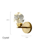 Gold Crystal LED Wall Lamp by Axyaa: Modern Luxury Sconce for Home Decor