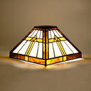 Axyaa Vintage Square Stained Glass Lampshade for Table, Pendant, Floor Lamps