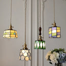 Axyaa Vintage LED Pendant Light with Wood, Copper & Glass Lampshade