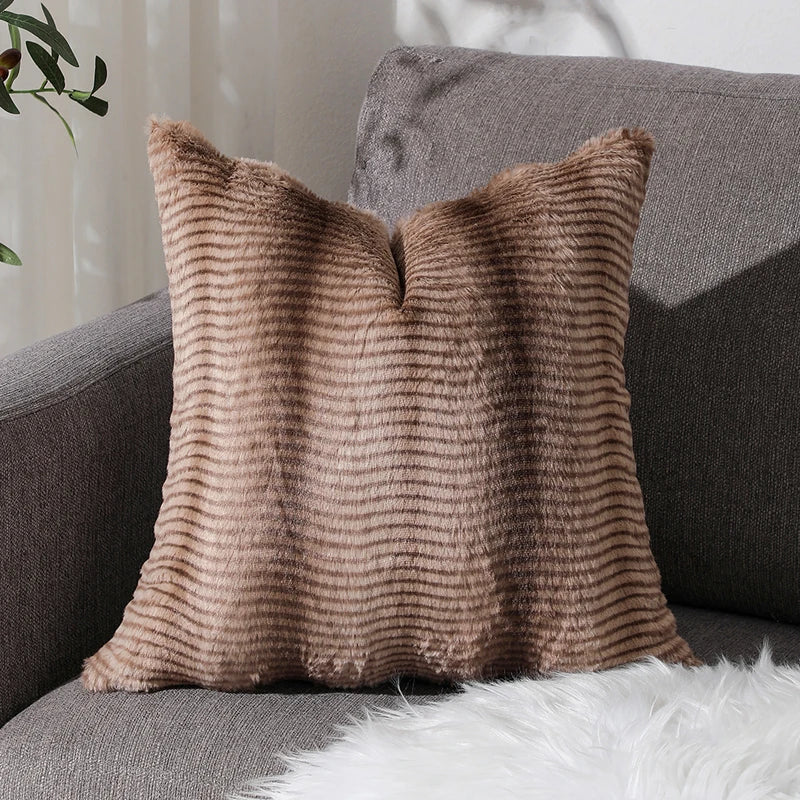 Axyaa Winter Plush Pillow Cover - Cozy Home Decor for Sofa, Couch, Bed