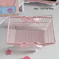 Axyaa Mini Pink Gift Handle Basket with Bow Ribbon - Set of 5