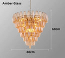 Axyaa Glass Ceiling Chandelier: Luxury Colorful Modern Lighting for Living Room, Villa, Kitchen