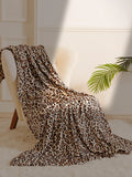 Cheetah Leopard Print Flannel Blanket by Axyaa - Soft Microfiber for Bed & Couch