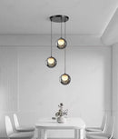 Axyaa Smoke Grey Glass Chandelier Pendant Light for Dining & Living Room Lighting