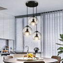 Axyaa Black Glass LED Ceiling Chandelier for Living Room Bedroom Dining Table