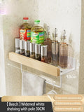 Axyaa Wood Spice Rack Organizer with Hooks for Kitchen Storage