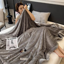 Axyaa Thicken Velvet Blanket - Soft, Warm Coral Fleece Quilt for Autumn/Winter