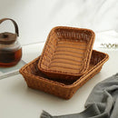 Axyaa Faux Rattan Storage Basket for Kitchen and Fruit Display
