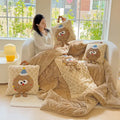Axyaa Cartoon 3D Patch Embroidered Cookies Throw Pillow Quilt - Dual-Purpose Home Decor