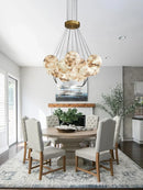 Axyaa White Marble Balls Chandelier - Luxury LED Lighting Fixture for Home Decor