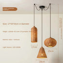 Rattan Retro Pendant Light by Axyaa - Hand-Woven Wooden Farmhouse Dining Light