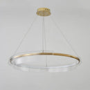 Axyaa Gold Metal LED Chandeliers Acrylic Round Hanging Lamps
