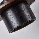 Axyaa Wood Stone LED Wall Light with Pull Switch, Adjustable Wire, Black Travertine