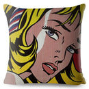 Axyaa Pop Art Crying Girl Cushion Cover 45x45cm
