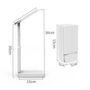 Axyaa Foldable Desk Lamp with Clock & USB Charging, Rechargeable LED Reading Light.