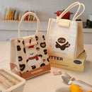 Axyaa Cartoon Insulated Bento Bag for Office Workers, Large Capacity Lunch Box Storage Bag