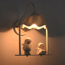 Axya Angel Children Bedroom Wall Sconce Crystal Lamp, Luxury LED Corridor Lighting