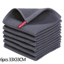Axyaa Cotton Kitchen Towel Set - Absorbent Waffle Weave Stripe Dishcloths