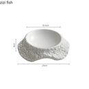 Axyaa Irregular Rock Texture Ceramic Double Layer Soup Plate - Set of 1
