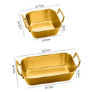 Axyaa Stainless Steel Snack Tray with Handle: Durable Square French Fries Plate