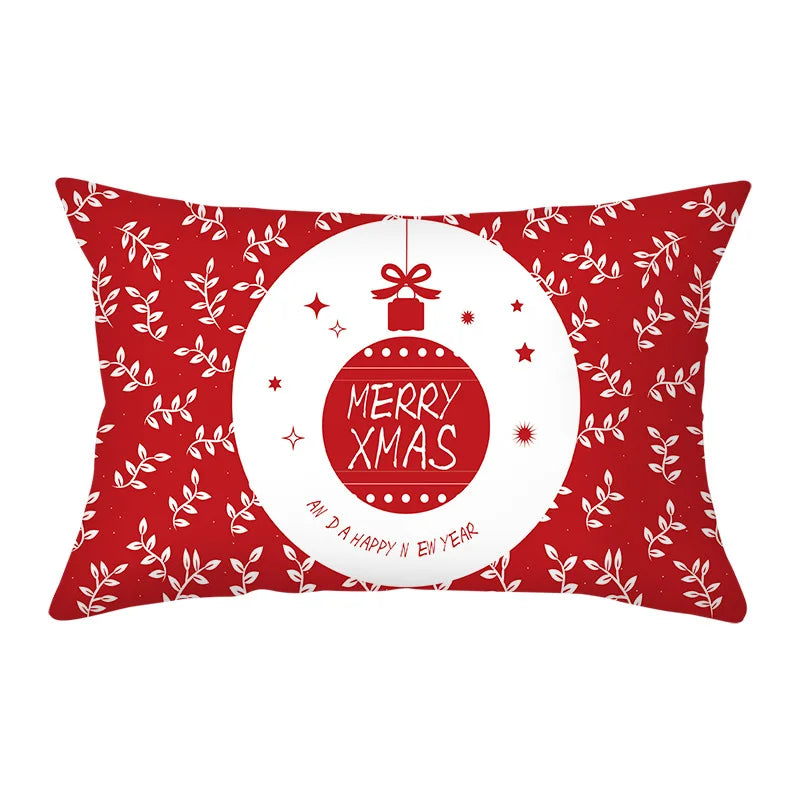 Axyaa Snowman Alphabet Print Pillowcase - Festive Rectangular Cushion Cover