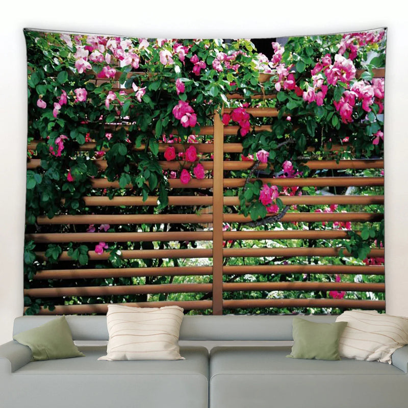 Axyaa Flower Tapestry: Garden Wall Hanging and Outdoor Home Decor