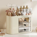 Axyaa Cosmetics Storage Box with Press-Activated Brushes Holder