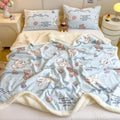 Axyaa Cartoon Bowknot Coral Fleece Blanket: Thick, Warm for Bed, Sofa, Nap