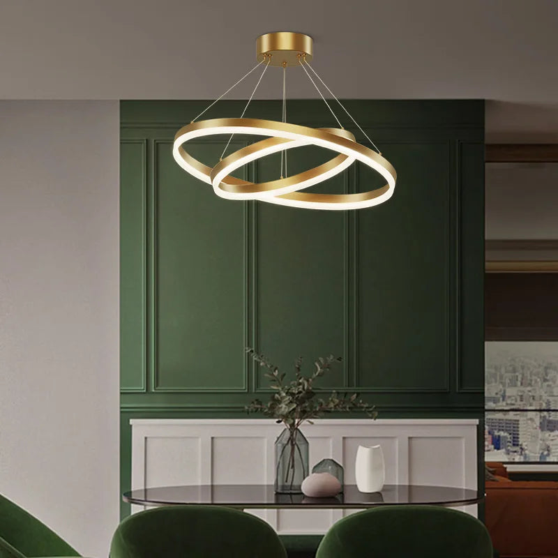 Axyaa Nordic Circular Chandelier Pendant Light for Living Room and Dining Room