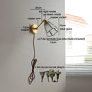 Axyaa Vintage Industrial Green Glass Wall Light with Switch